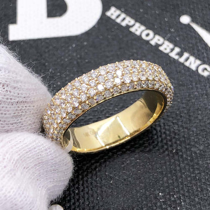 Domed 5 Row Eternity Band VS Diamond Ring 2.77cttw 14K Yellow Gold