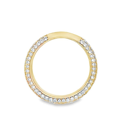 Domed 5 Row Eternity Band VS Diamond Ring 2.77cttw 14K Yellow Gold