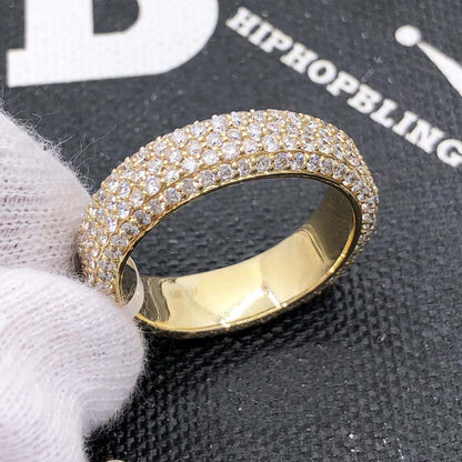 Domed 5 Row Eternity Band VS Diamond Ring 2.77cttw 14K Yellow Gold