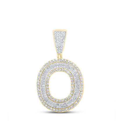 Double Block Letter Initial Diamond Pendant A-Z 10K Yellow Gold