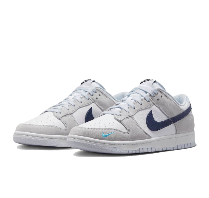 Nike Dunk Low "White Grey Navy Aqua Mini Swoosh"