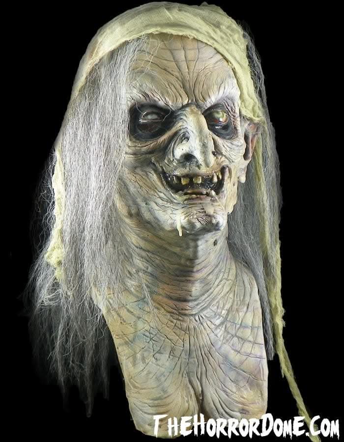 Hand-painted details of Esmeralda the Wicked Witch latex mask