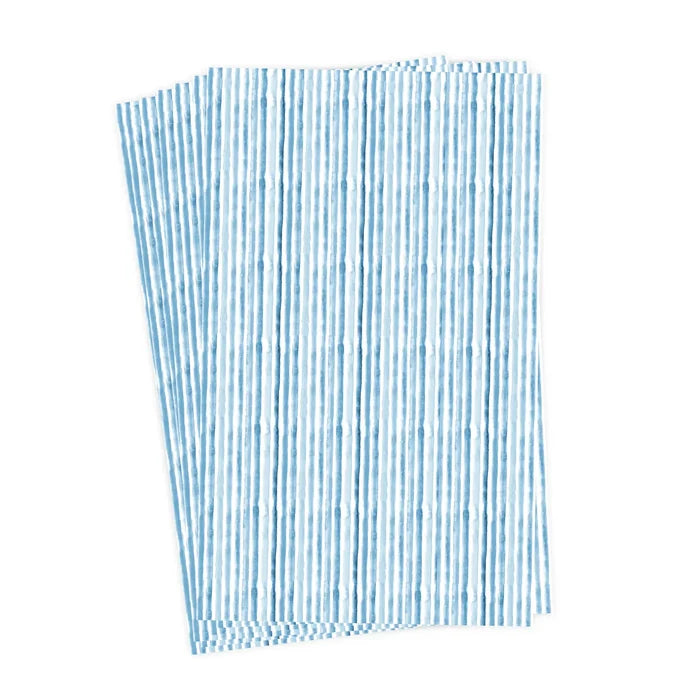 Guest Napkin - Blue Watercolor Stripe