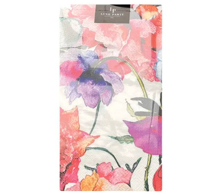 Guest Napkin - Red Flowers