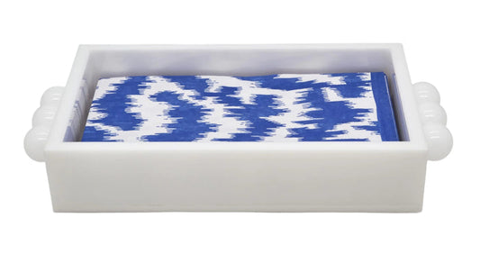 Guest Napkin Holder - White Acrylic/Baubles