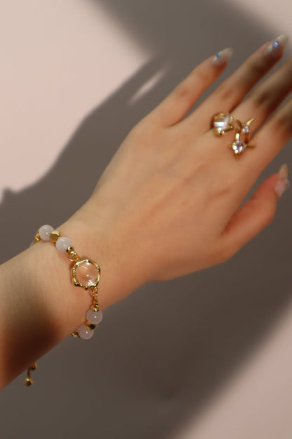 18K Real Gold Plated 3 in 1 Gemstones Ring