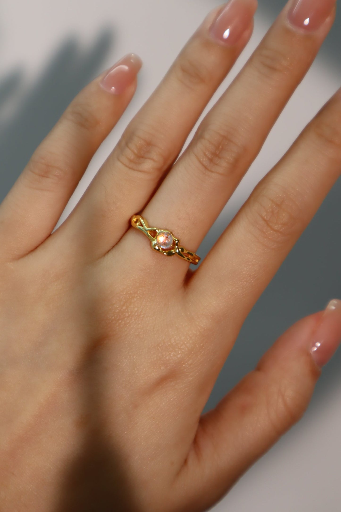 18K Gold Vermeil Moonstone Ring