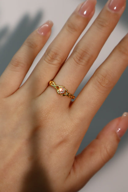 18K Gold Vermeil Moonstone Ring