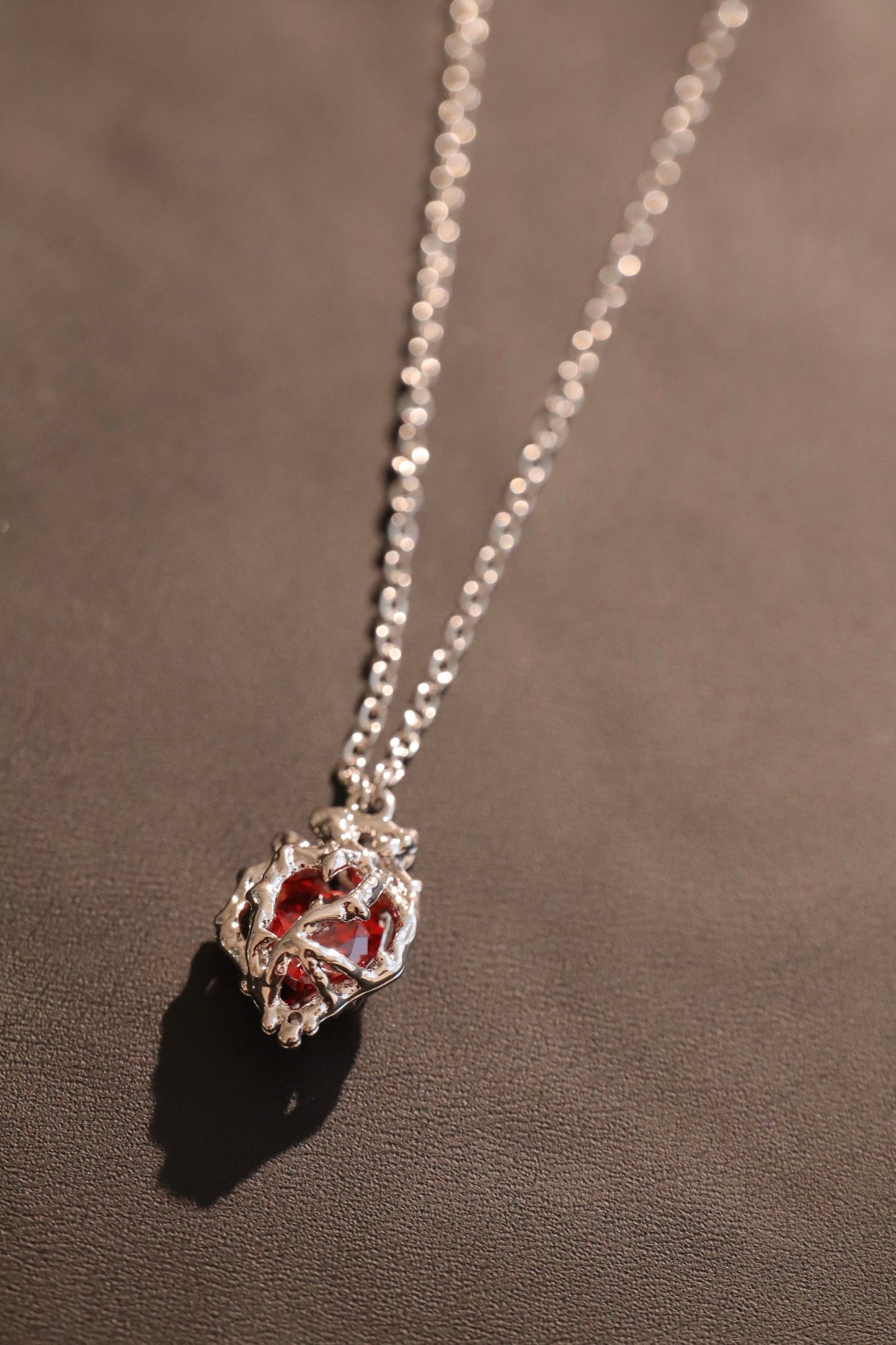 Palladium White Gold Plated Heart Necklace