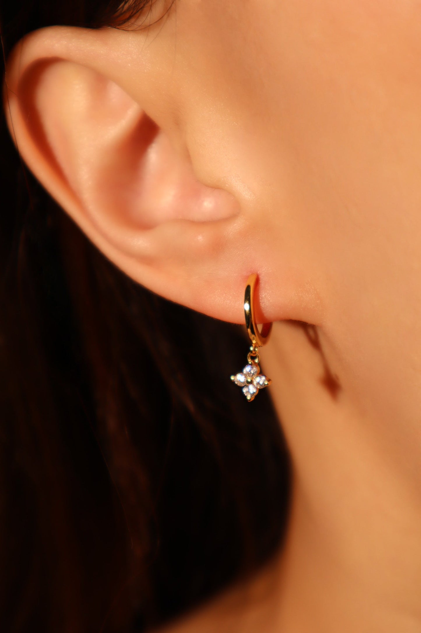 18K Gold Vermeil Starlight Petal Hoop Earrings