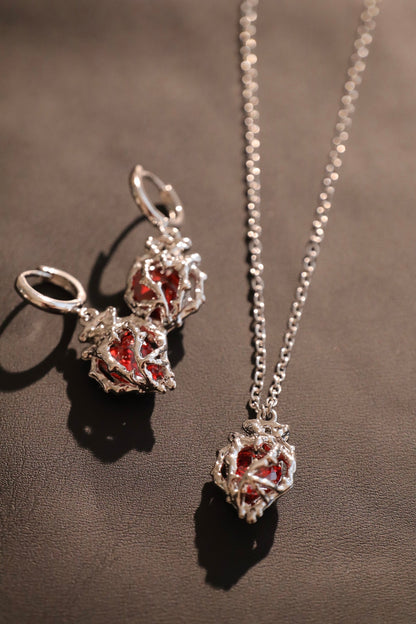 Palladium White Gold Plated Heart Earrings