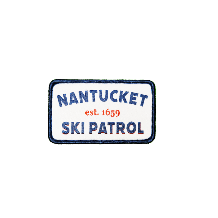 Nantucket Ski Patrol Velcro Patch for Winter Hat (White, Blue, Red)