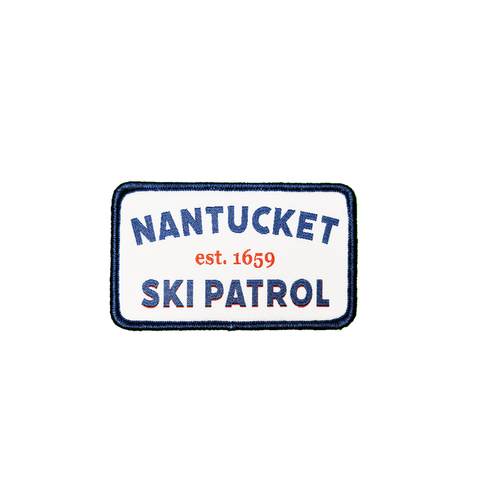 Nantucket Ski Patrol Velcro Patch for Winter Hat (White, Blue, Red)