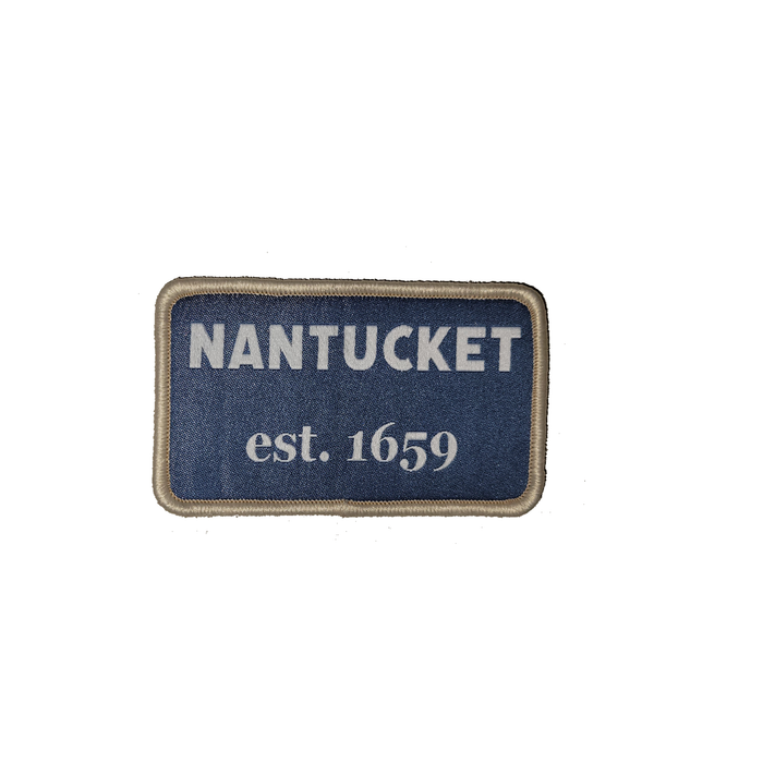 Nantucket Velcro Patch for Winter Hat (Blue, White)