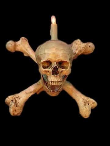 "Skull/Femur Bone Wall Sconce" Haunted House Lighting